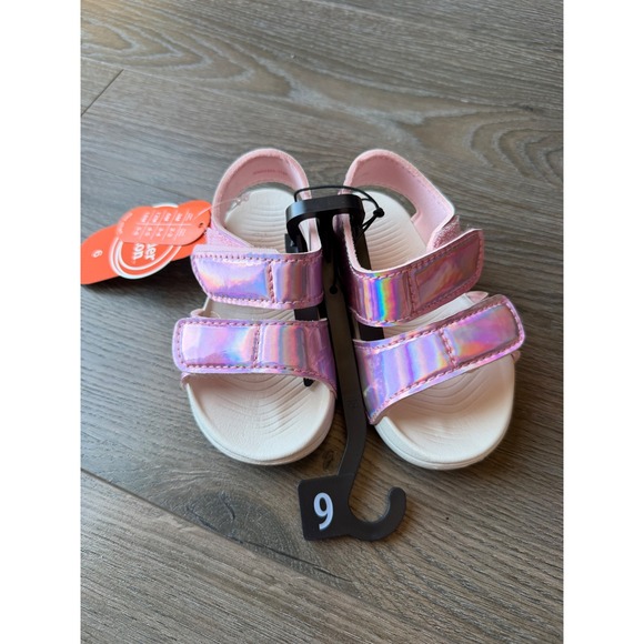 wonder nation Other - Wonder Nation Toddler Girls Size 6 Pink Iridescent Holographic Sandals NWT